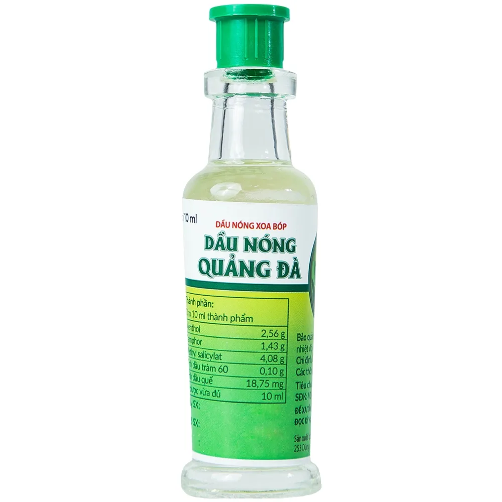 Hình ảnh Dầu nóng Quảng Đà Danapha giảm đau lưng, đau gáy, đau dây thần kinh tọa (10ml)