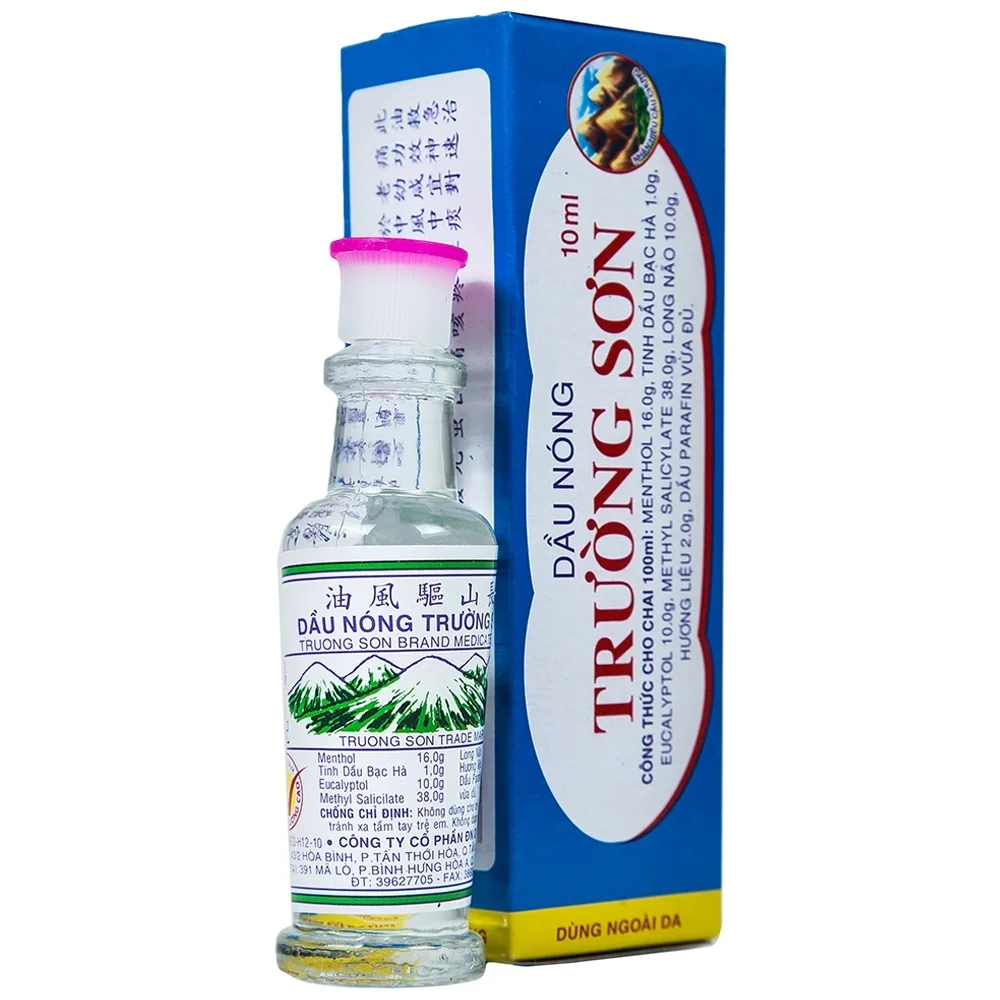 Hình ảnh Dầu nóng Trường Sơn điều trị cảm, ho, số mũi, trúng gió (10 chai x 10ml)