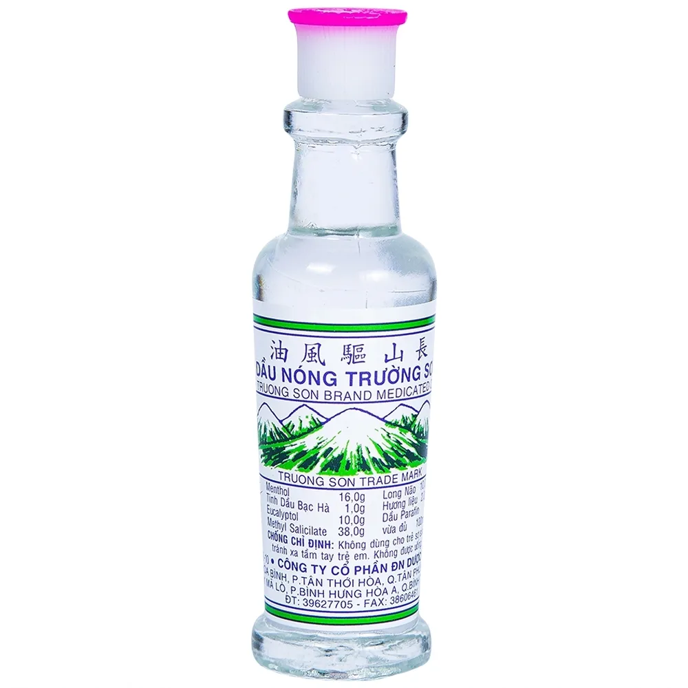 Hình ảnh Dầu nóng Trường Sơn điều trị cảm, ho, số mũi, trúng gió (10 chai x 10ml)