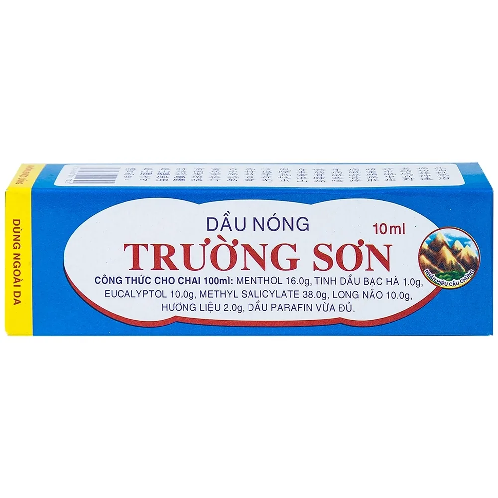 Hình ảnh Dầu nóng Trường Sơn điều trị cảm, ho, số mũi, trúng gió (10 chai x 10ml)