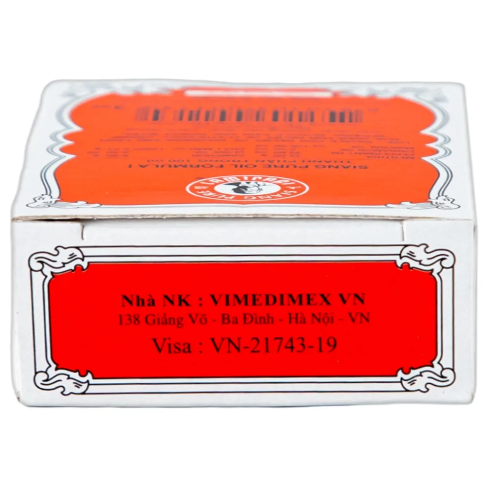 Hình ảnh Dầu Siang Pure Oil Formula I giảm triệu chứng cảm lạnh, nhức đầu, chóng mặt, ngạt mũi (12 chai x 3ml)