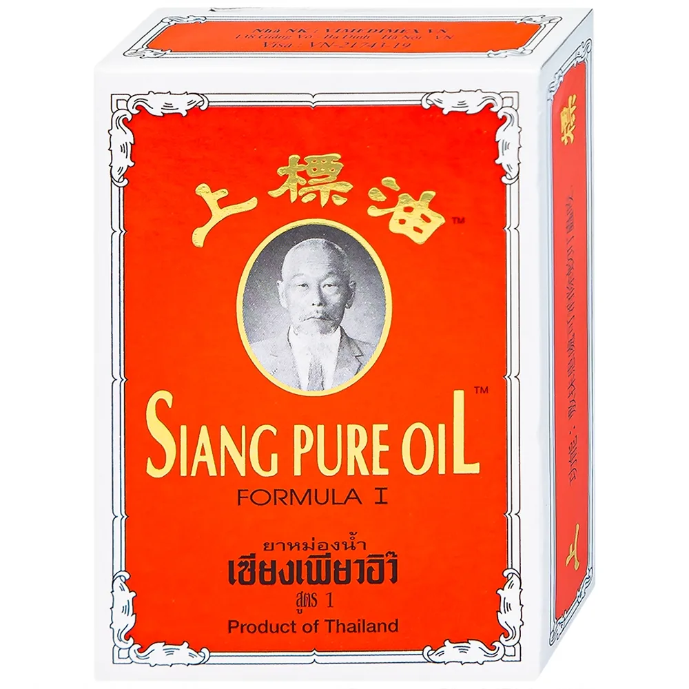 Hình ảnh Dầu Siang Pure Oil Formula I giảm triệu chứng cảm lạnh, nhức đầu, chóng mặt, ngạt mũi (6 chai x 7ml)