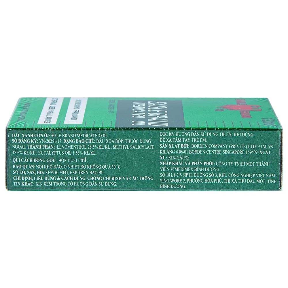 Hình ảnh Dầu gió xanh Con Ó Eagle Brand Medicated Oil giảm nhức đầu, cảm cúm, đau lưng, viêm khớp (12 chai x 12ml)