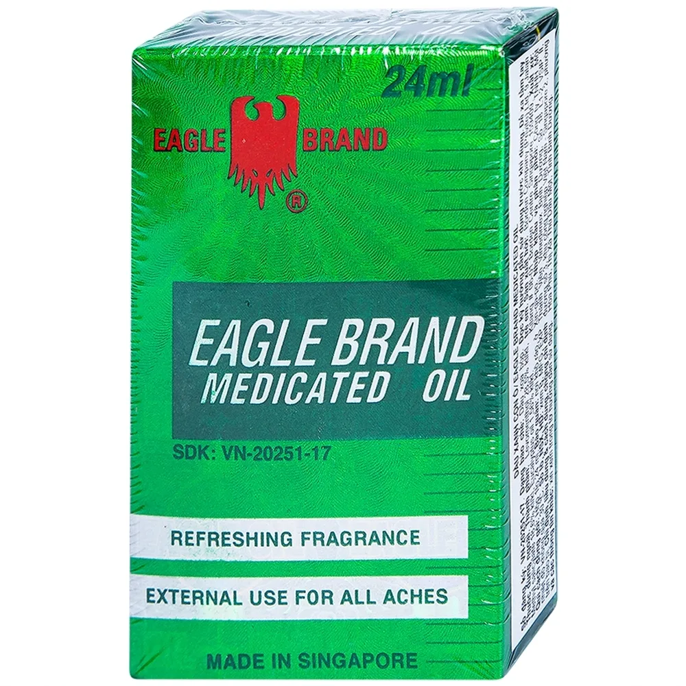 Hình ảnh Dầu gió xanh Con Ó Eagle Brand Medicated Oil giảm nhức đầu, cảm cúm, đau lưng, viêm khớp (12 chai x 24ml)