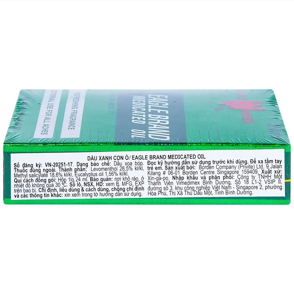 Hình ảnh Dầu gió xanh Con Ó Eagle Brand Medicated Oil giảm nhức đầu, cảm cúm, đau lưng, viêm khớp (12 chai x 24ml)