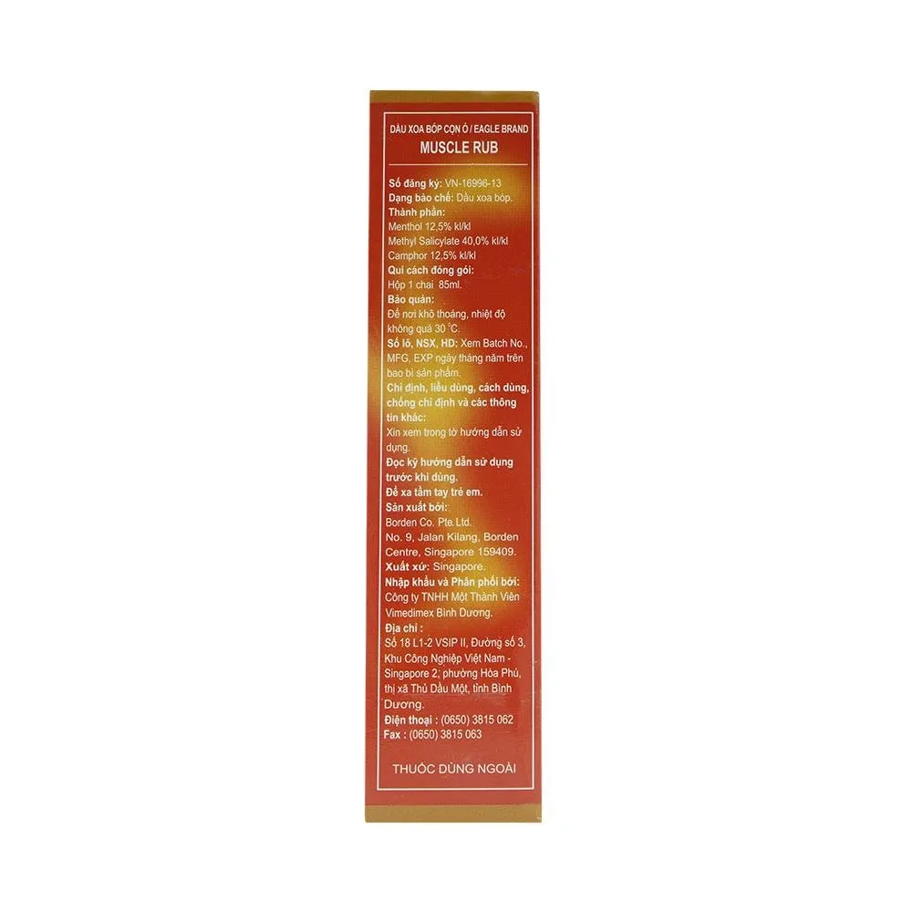 Hình ảnh Dầu xoa bóp Con Ó Eagle Brand Muscle Rub giảm đau lưng, viêm khớp, bong gân (85ml)