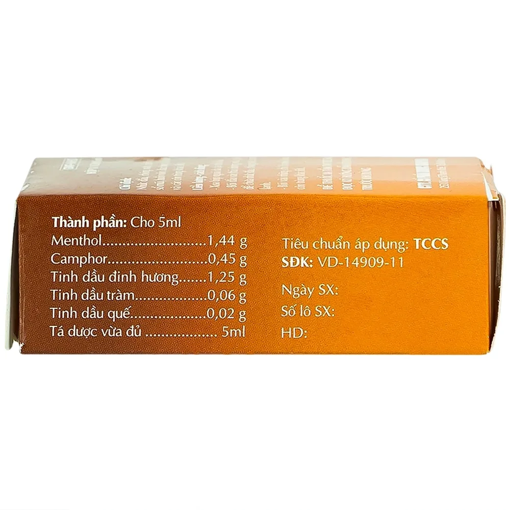 Hình ảnh Dầu xoa Sao Vàng Danapha điều trị nhức đầu, chóng mặt, cảm lạnh, sổ mũi (16 chai x 5ml)