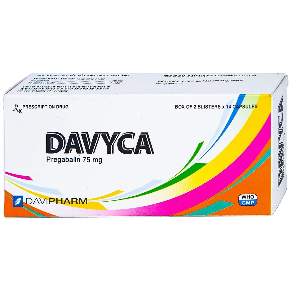 Hình ảnh Thuốc Davyca 75mg Davipharm điều trị rối loạn lo âu lan tỏa (28 viên)