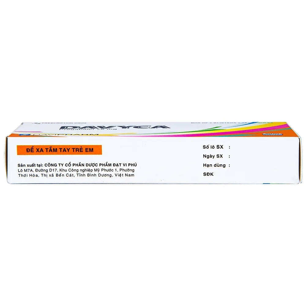 Hình ảnh Thuốc Davyca 75mg Davipharm điều trị rối loạn lo âu lan tỏa (28 viên)