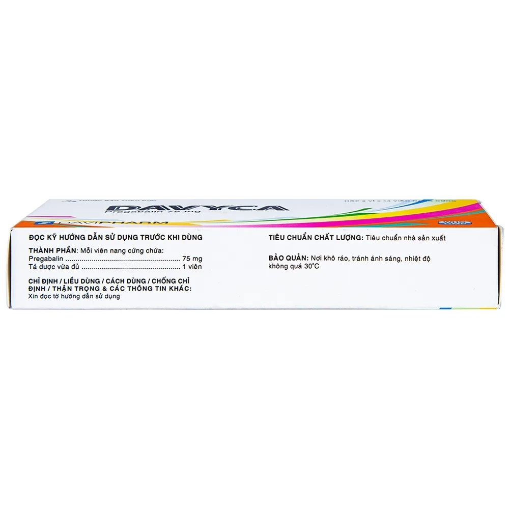 Hình ảnh Thuốc Davyca 75mg Davipharm điều trị rối loạn lo âu lan tỏa (28 viên)