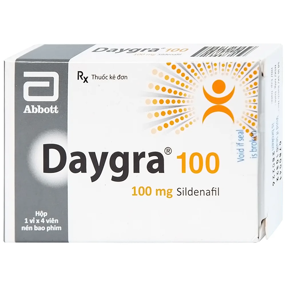 Hình ảnh Thuốc Daygra 100 Abbott điều trị rối loạn cương dương (1 vỉ x 4 viên)