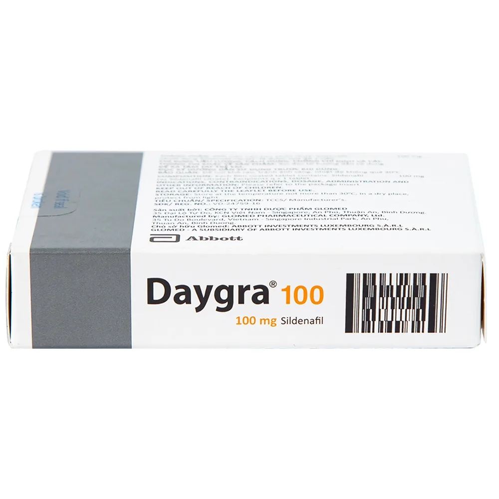 Hình ảnh Thuốc Daygra 100 Abbott điều trị rối loạn cương dương (1 vỉ x 4 viên)