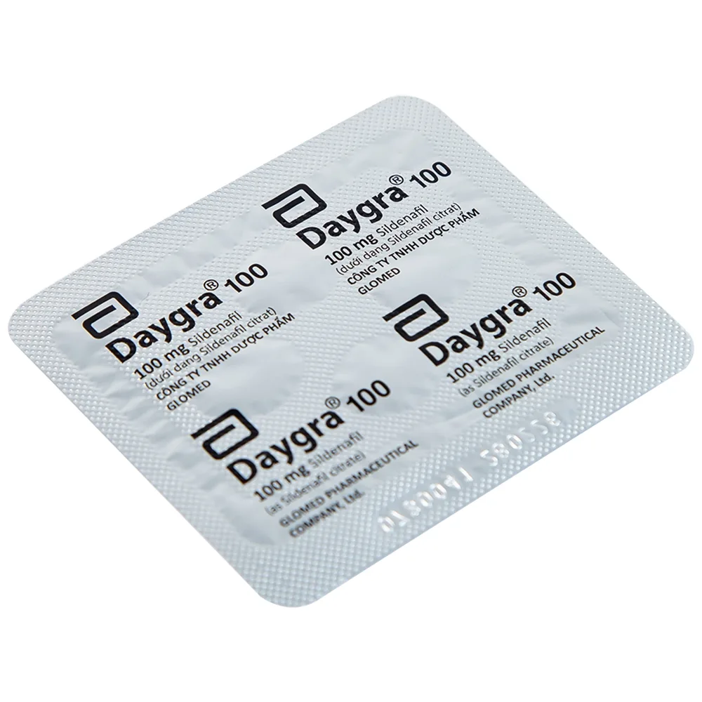 Hình ảnh Thuốc Daygra 100 Abbott điều trị rối loạn cương dương (1 vỉ x 4 viên)