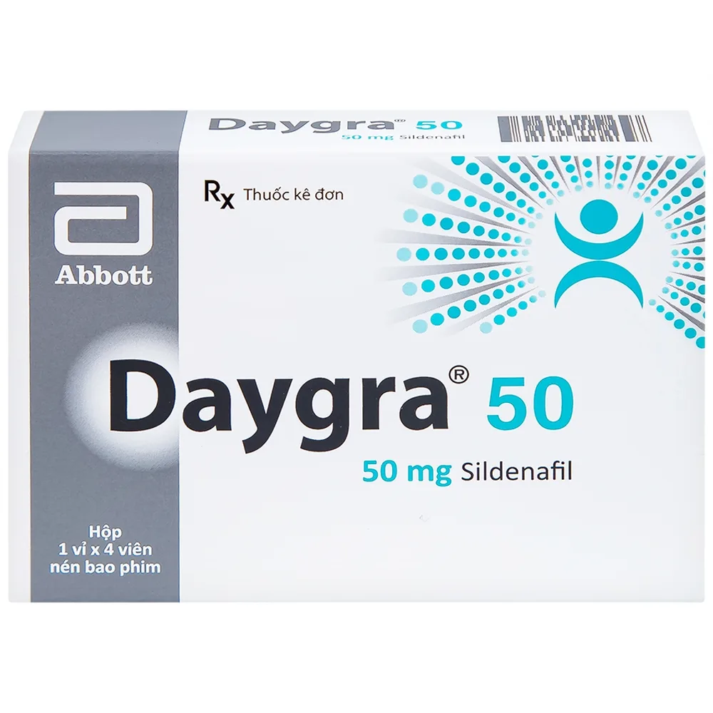 Hình ảnh Thuốc Daygra 50 Abbott điều trị rối loạn cương dương (4 viên)