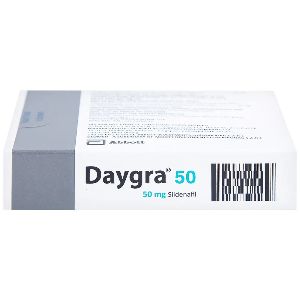 Hình ảnh Thuốc Daygra 50 Abbott điều trị rối loạn cương dương (4 viên)