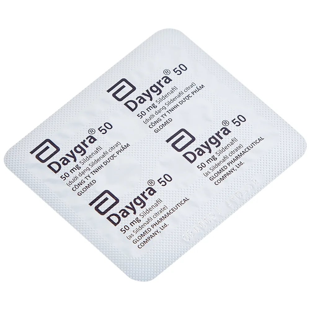 Hình ảnh Thuốc Daygra 50 Abbott điều trị rối loạn cương dương (4 viên)