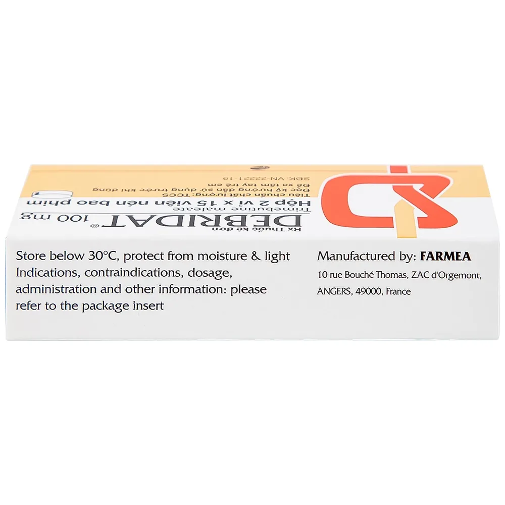 Hình ảnh Thuốc Debridat 100mg Pfizer điều trị triệu chứng đau, rối loạn nhu động ruột và khó chịu đường ruột (30 viên)