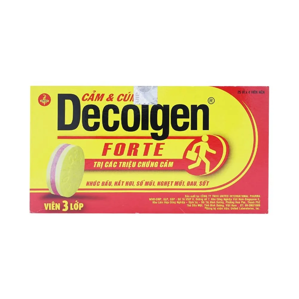 Hình ảnh Thuốc Decolgen Forte United điều trị các triệu chứng cảm thông thường, viêm mũi dị ứng (25 vỉ x 4 viên)