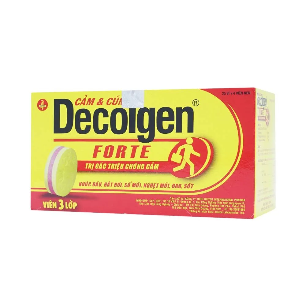 Hình ảnh Thuốc Decolgen Forte United điều trị các triệu chứng cảm thông thường, viêm mũi dị ứng (25 vỉ x 4 viên)