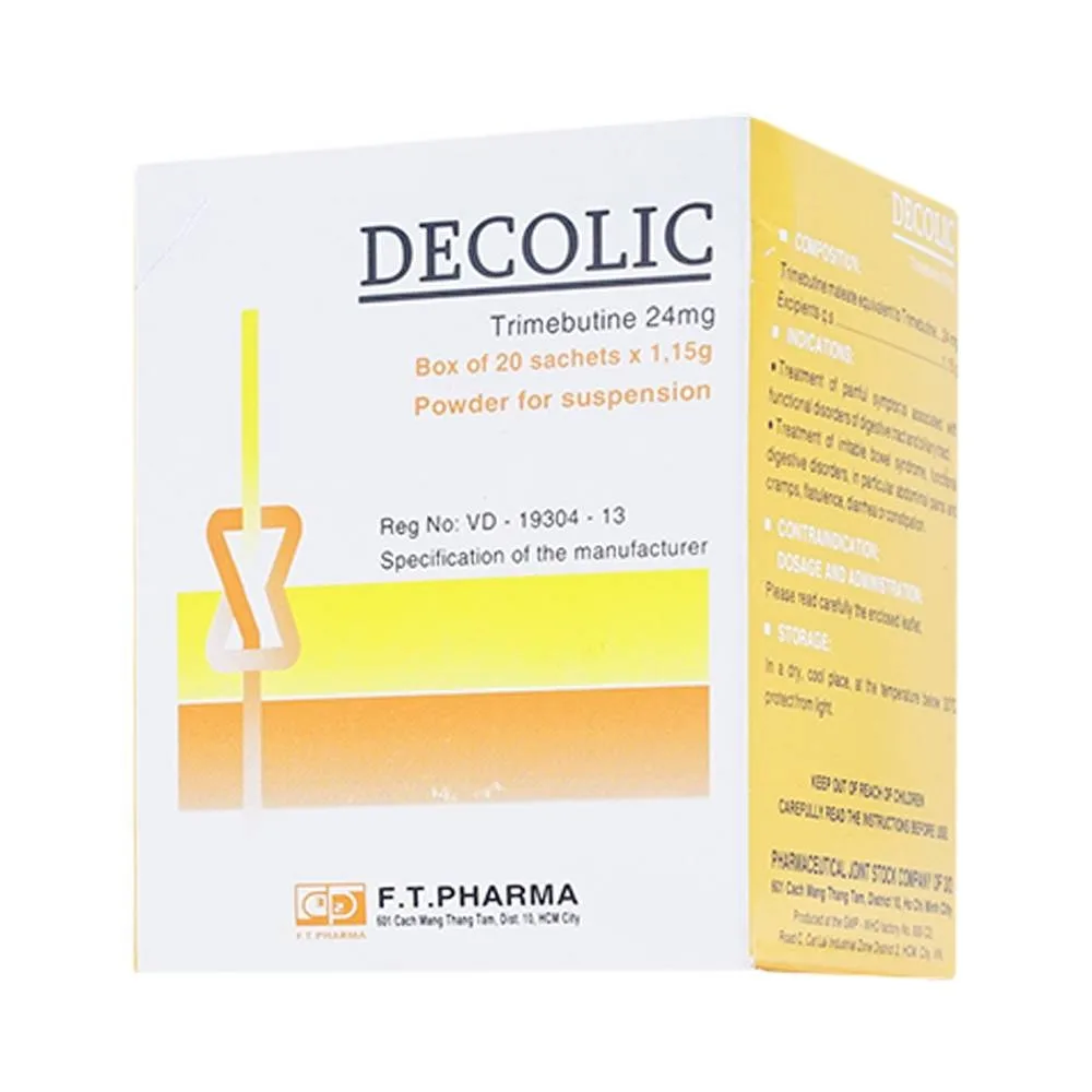Hình ảnh Bột Decolic điều trị triệu chứng đau do rối loạn chức năng đường tiêu hóa và ống mật (20 gói x 1.15g)