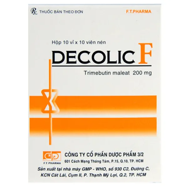 Hình ảnh Thuốc Decolic F điều trị triệu chứng đau do rối loạn chức năng đường tiêu hóa và ống mật (10 vỉ x 10 viên)