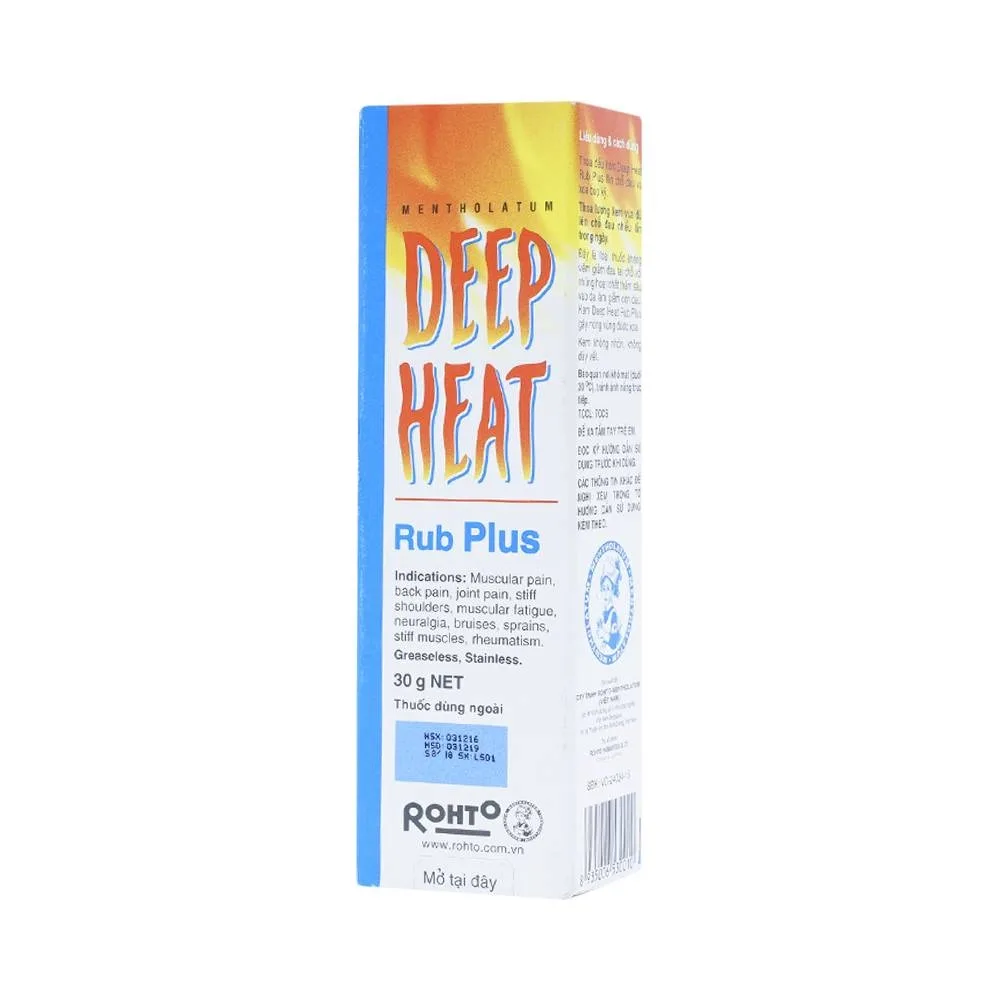 Hình ảnh Kem Deep Heat Rub Plus Rohto điều trị đau cơ, đau lưng, đau khớp (30g)