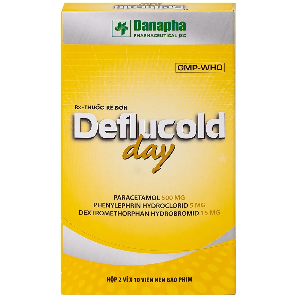 Hình ảnh Thuốc Deflucold day Danapha giảm tạm thời các triệu chứng cảm lạnh và cảm cúm (2 vỉ x 10 viên)