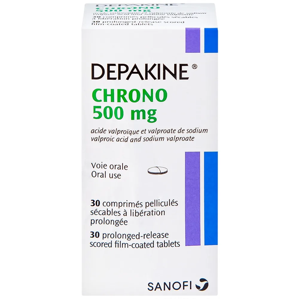 Hình ảnh Thuốc Depakine Chrono 500mg Sanofi điều trị động kinh (30 viên)