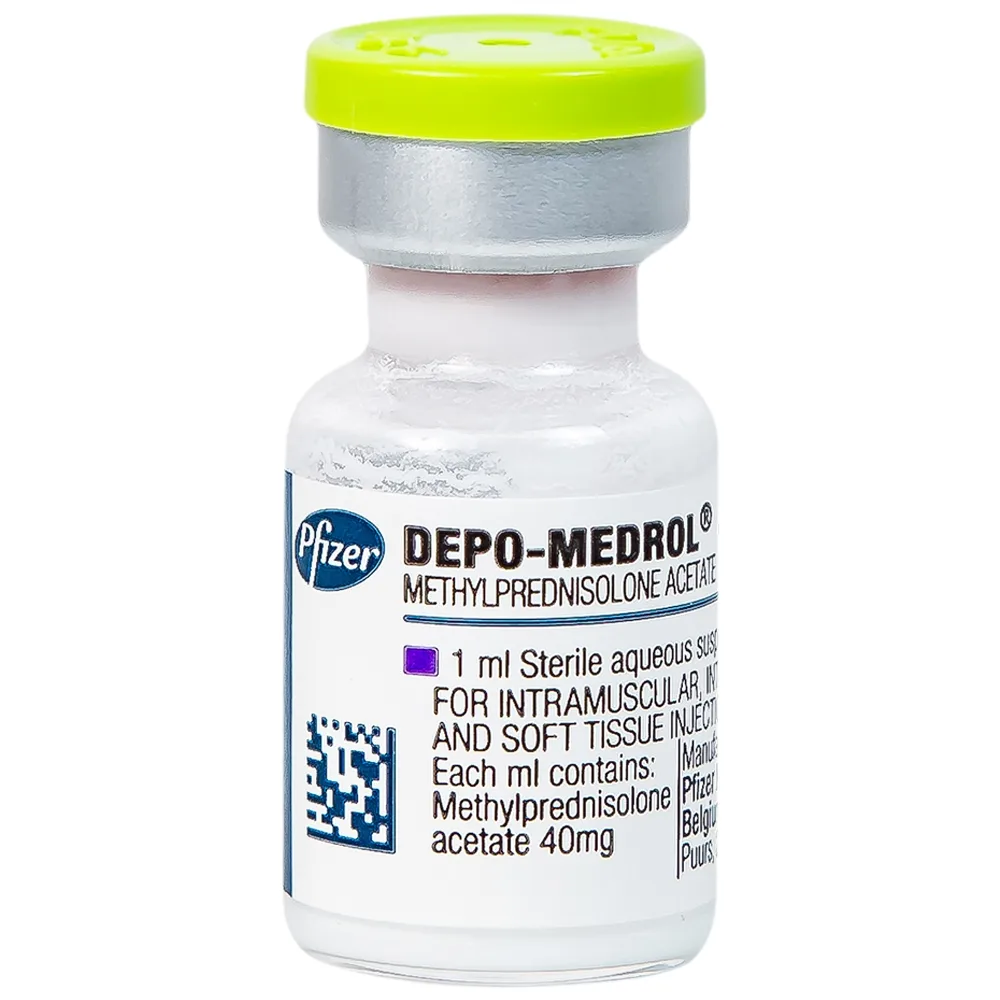 Hình ảnh Thuốc tiêm Depo Medrol 40mg Pfizer chống viêm và điều trị các rối loạn về máu, ung thư (1 lọ x 1ml)