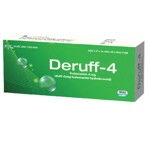 Hình ảnh Thuốc Deruff 4mg Davipharm điều trị chứng sa sút trí tuệ từ nhẹ đến trung bình (3 vỉ x 10 viên)
