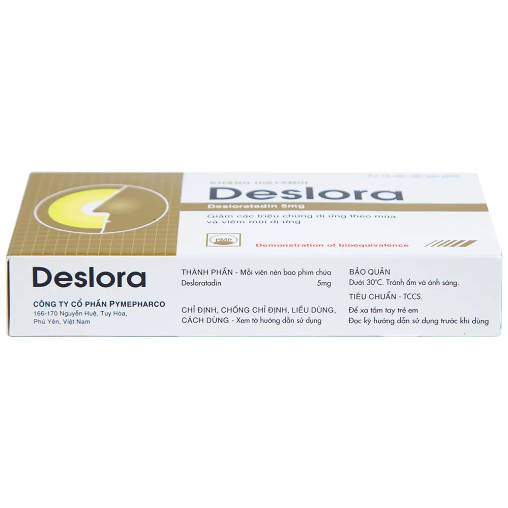 Hình ảnh Thuốc Deslora 5mg giảm các triệu chứng dị ứng theo mùa và viêm mũi dị ứng (3 vỉ x 10 viên)