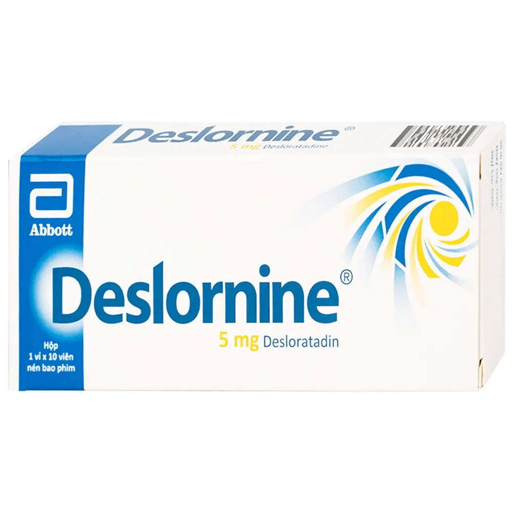 Hình ảnh Thuốc Deslornine 5mg Abbott Làm giảm các triệu chứng hắt hơi, chảy mũi, mày đay (1 vỉ x 10 viên)