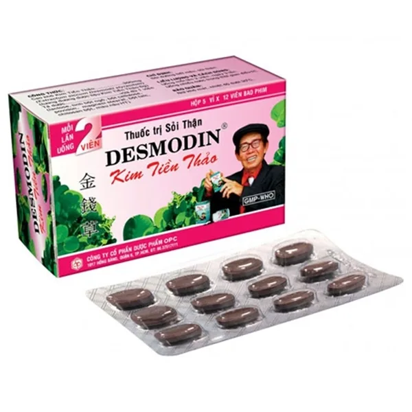 Hình ảnh Thuốc Desmodin Kim Tiền Thảo OPC điều trị sỏi đường tiết niệu, sỏi thận (5 vỉ x 12 viên)