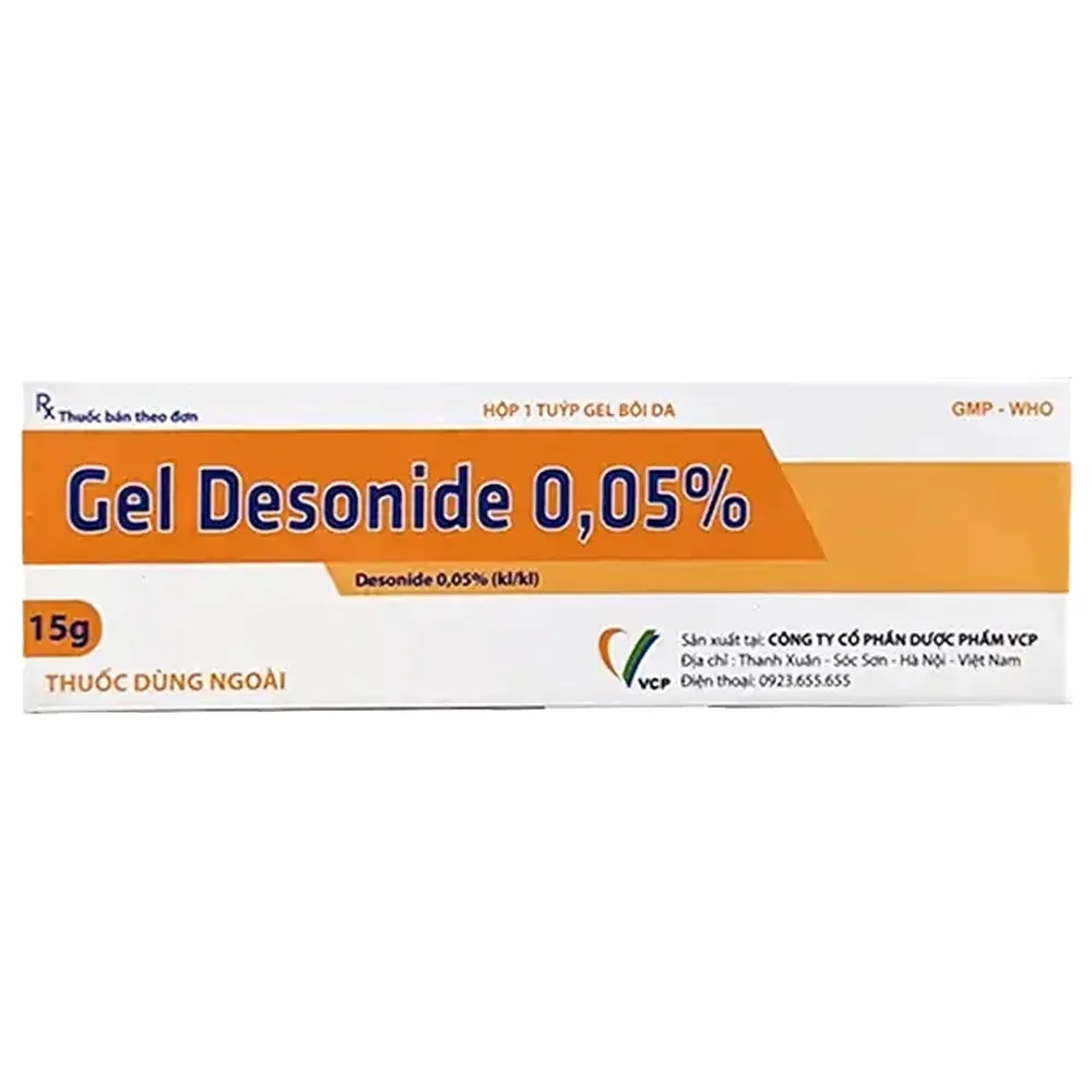 Hình ảnh Gel Desonide 0,05% Vcp điều trị viêm da cơ địa từ nhẹ đến trung bình (15g)