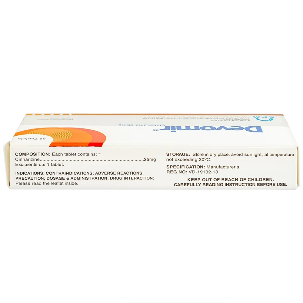 Hình ảnh Thuốc Devomir S.P.M ohòng ngừa say sóng, say tàu xe, máy bay (3 vỉ x 10 viên)