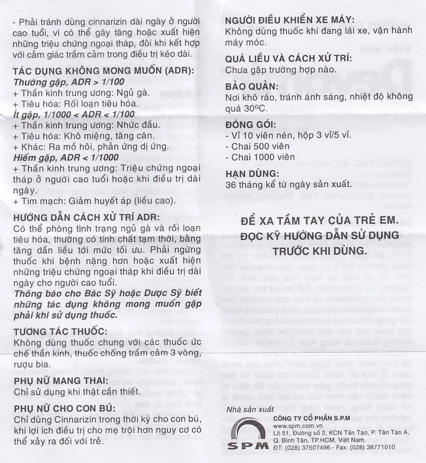 Hình ảnh Thuốc Devomir S.P.M ohòng ngừa say sóng, say tàu xe, máy bay (3 vỉ x 10 viên)