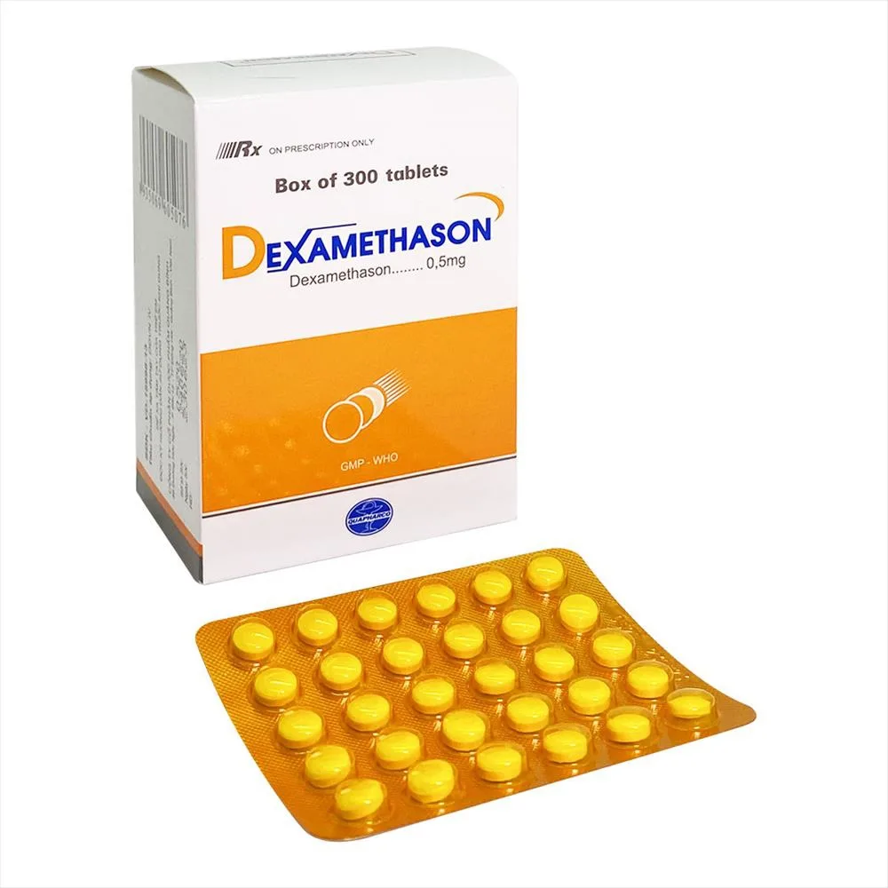 Hình ảnh Thuốc Dexamethason Quapharco điều trị trình trạng dị ứng trầm trọng, nổi mề đay, hen suyễn (10 vỉ x 30 viên)