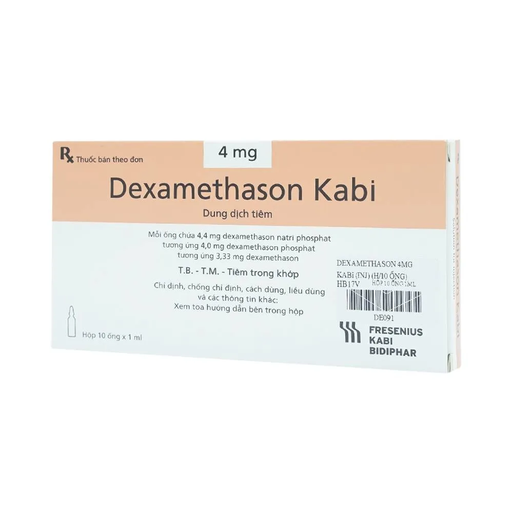 Hình ảnh Thuốc Dexamethason Kabi 4mg dùng trong dị ứng nặng (10 ống)