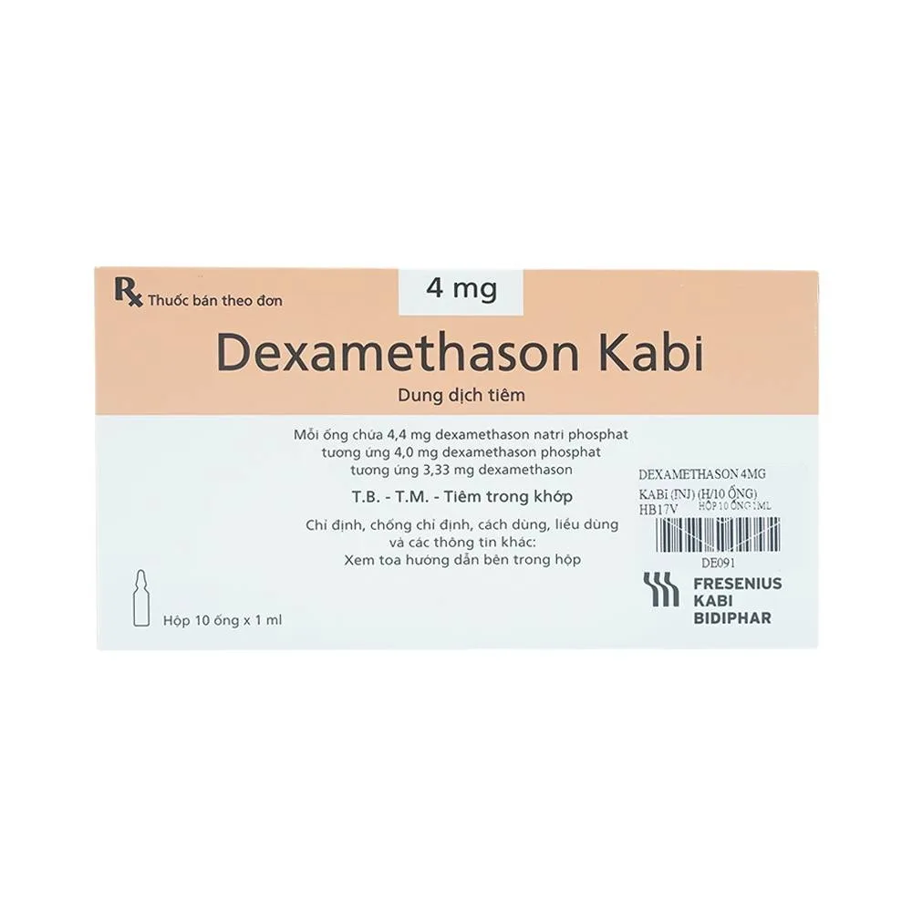 Hình ảnh Thuốc Dexamethason Kabi 4mg dùng trong dị ứng nặng (10 ống)