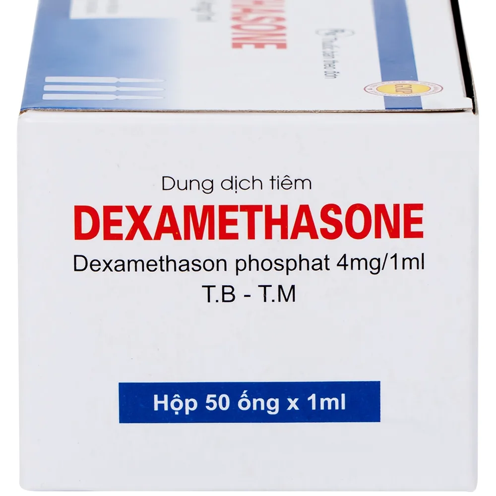 Hình ảnh Dung dịch tiêm Dexamethasone 4mg/1ml điều trị trạng thái hen, bệnh dị ứng nặng, phản ứng sau truyền máu (50 ống)