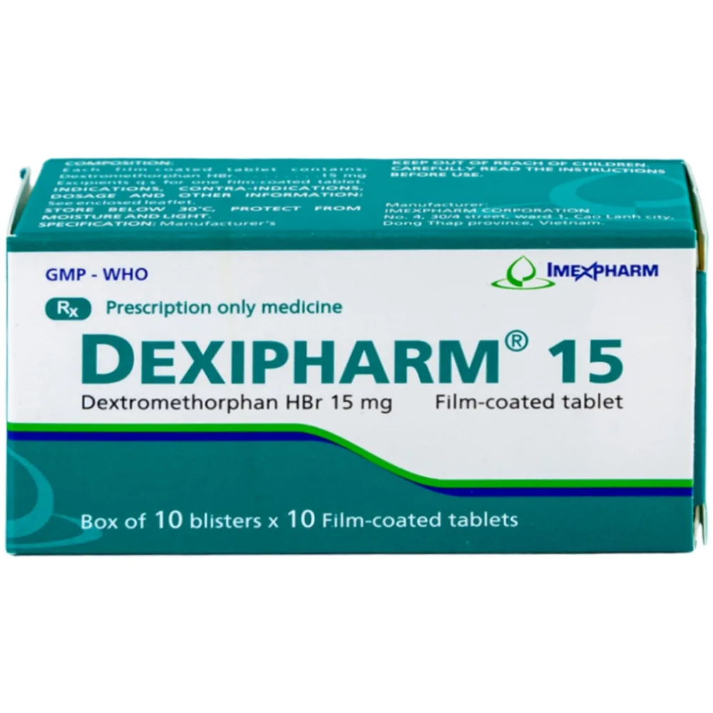 Hình ảnh Thuốc Dexipharm 15mg Imexpharm điều trị triệu chứng ho (10 vỉ x 10 viên)