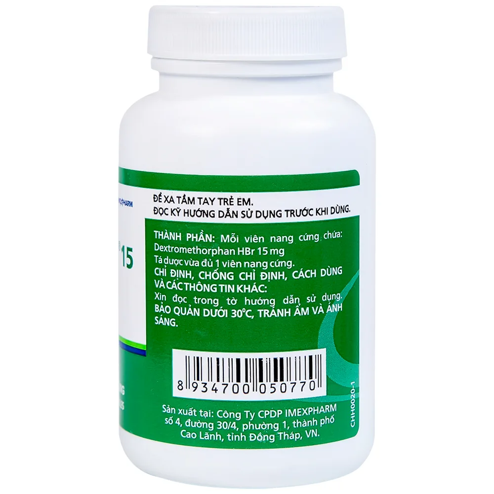 Hình ảnh Thuốc Dexipharm 15 Imexpharm điều trị triệu chứng ho (200 viên)