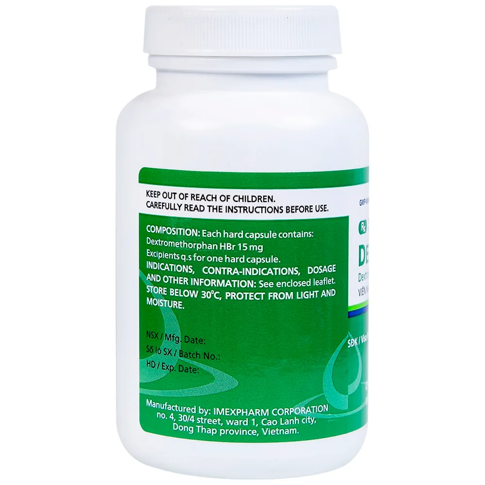 Hình ảnh Thuốc Dexipharm 15 Imexpharm điều trị triệu chứng ho (200 viên)