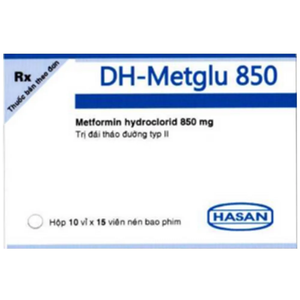 Hình ảnh Thuốc DH - Metglu 850 Hasan điều trị bệnh đái tháo đường tuýp 2 (10 vỉ x 15 viên)
