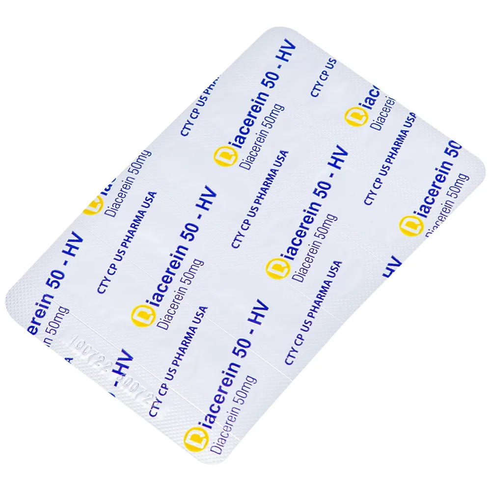 Hình ảnh Thuốc Diacerein 50 - HV USP điều trị các bệnh thoái hóa khớp (10 vỉ x 10 viên)