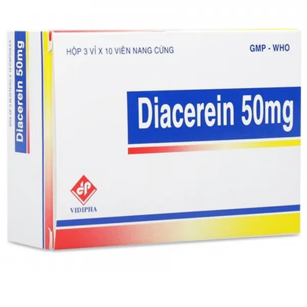 Hình ảnh Thuốc Diacerein 50mg Vidipha điều trị thoái hoá khớp, viêm xương khớp (3 vỉ x 10 viên)