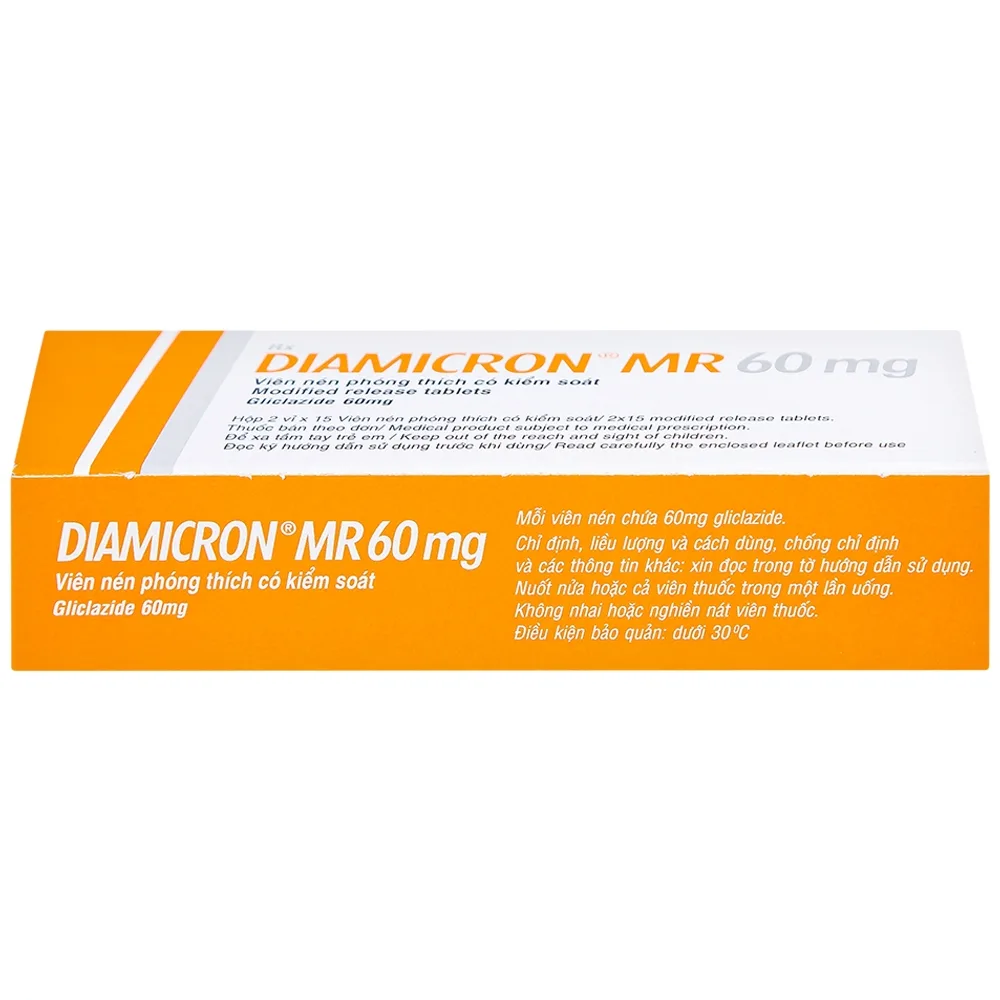 Hình ảnh Thuốc Diamicron MR 60mg Servier điều trị tiểu đường típ 2 (2 vỉ x 15 viên)