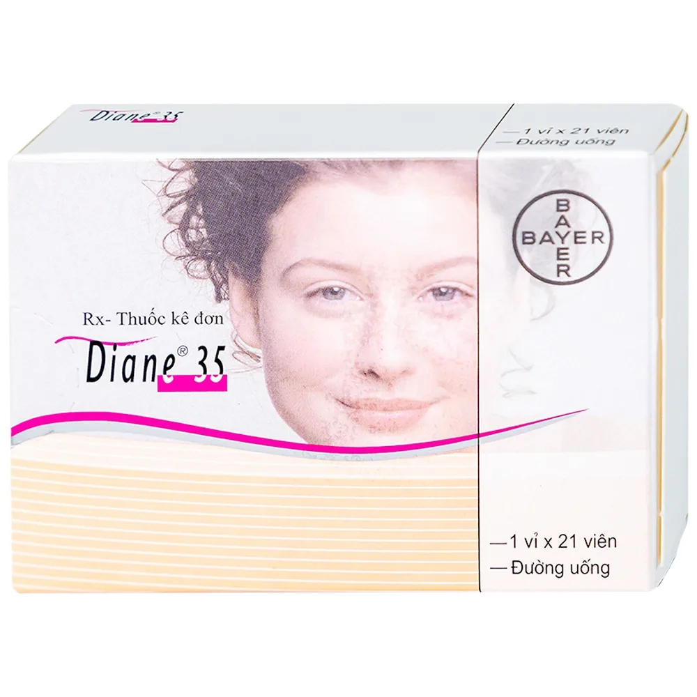 Hình ảnh Thuốc Diane 35 Bayer điều trị mụn trứng cá mức độ vừa đến nặng (1 vỉ x 21 viên)