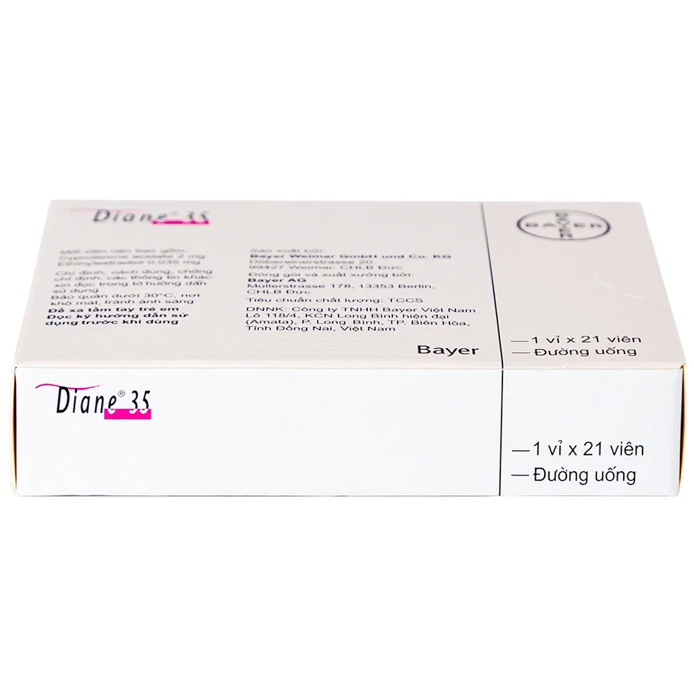 Hình ảnh Thuốc Diane 35 Bayer điều trị mụn trứng cá mức độ vừa đến nặng (1 vỉ x 21 viên)