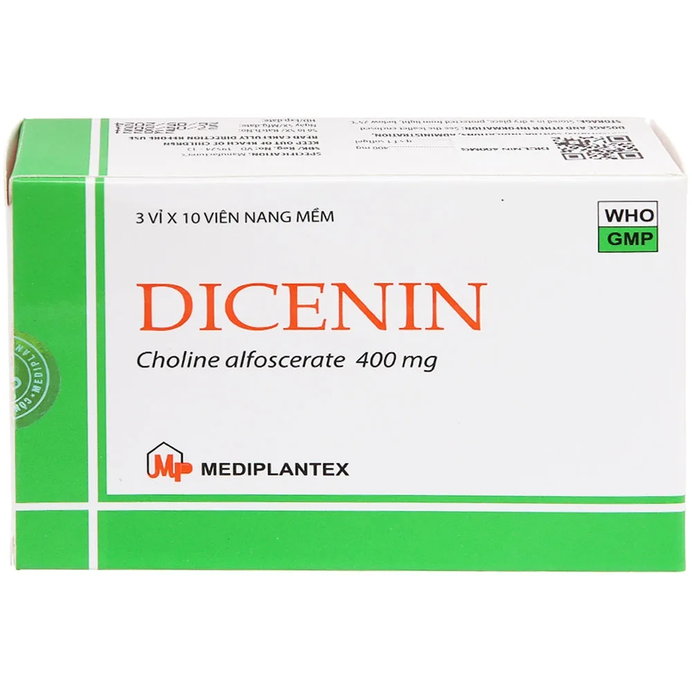 Hình ảnh Thuốc Dicenin 400mg Mediplantex điều trị cơn đột quỵ cấp, phục hồi chức năng sau đột quỵ (3 vỉ x 10 viên)